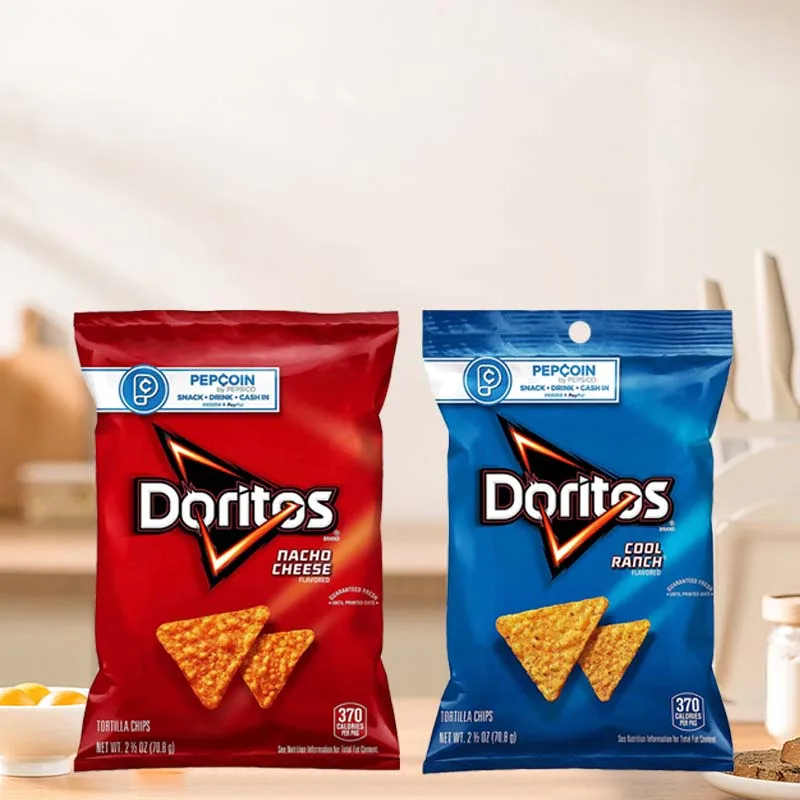 

Doritos Nacho Cheese Tortilla Chips/Cool Ranch Tortilla Chips 2.5 oz(70.8g)*4 packs