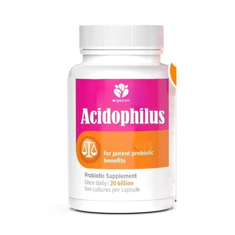Lactobacillus acidophilus efficient refrigeration supports overall health, 20 billion colony probiotics, 60 capsules