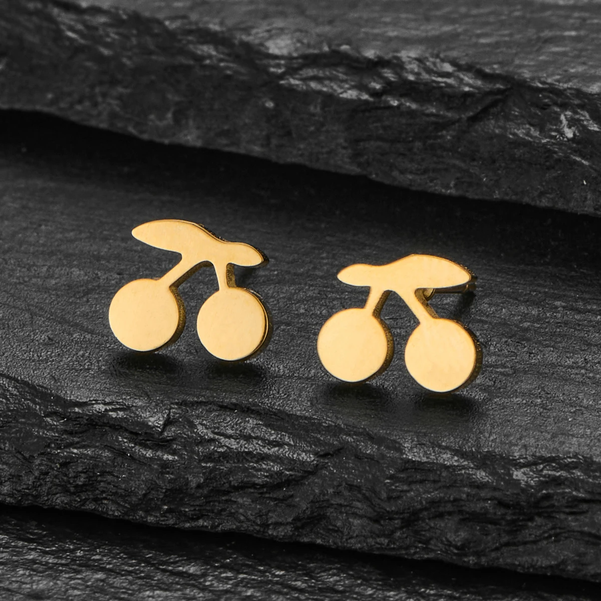 Cute Fruits Stainless Steel Stud For Woman Ins Retro Little Cherry Christmas Earrings Minimalist Jewelry Accessories Gifts