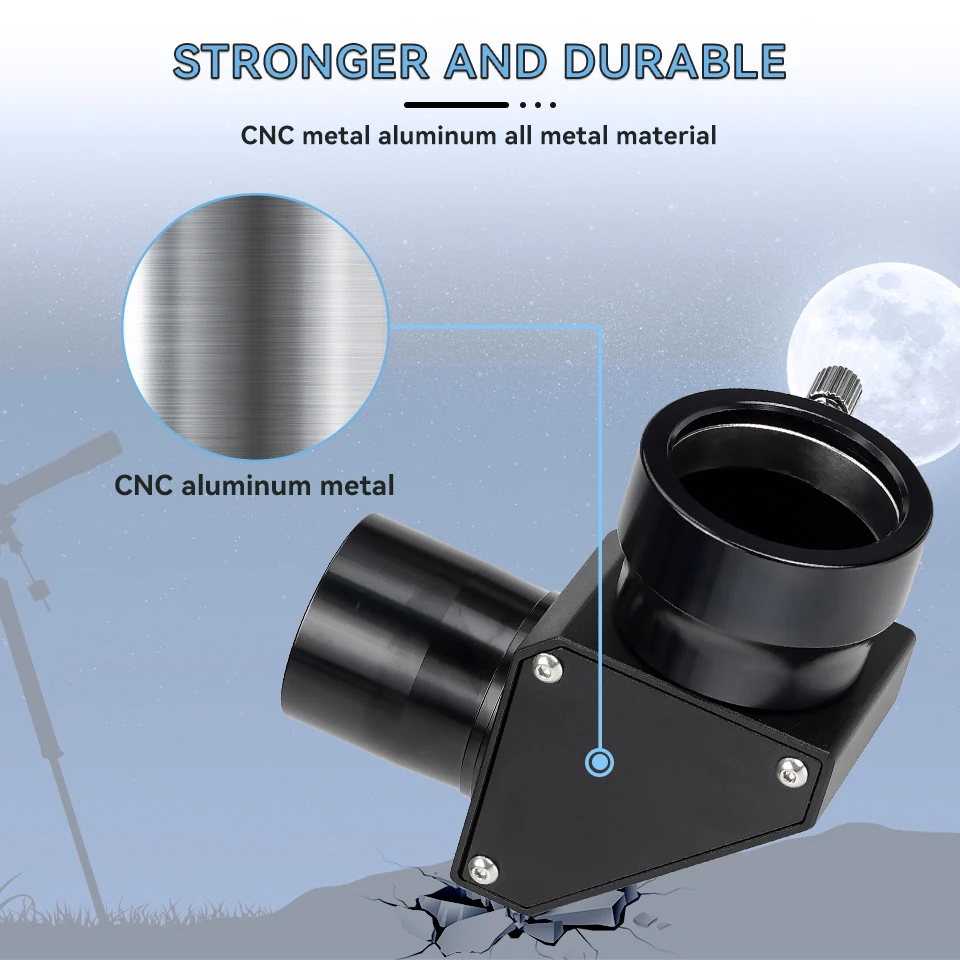 Svbony SV222 45/90 Degree 1.25-inch Erect Prism Diagonal Anti Reflection Coating Metal for Refractor Telescope
