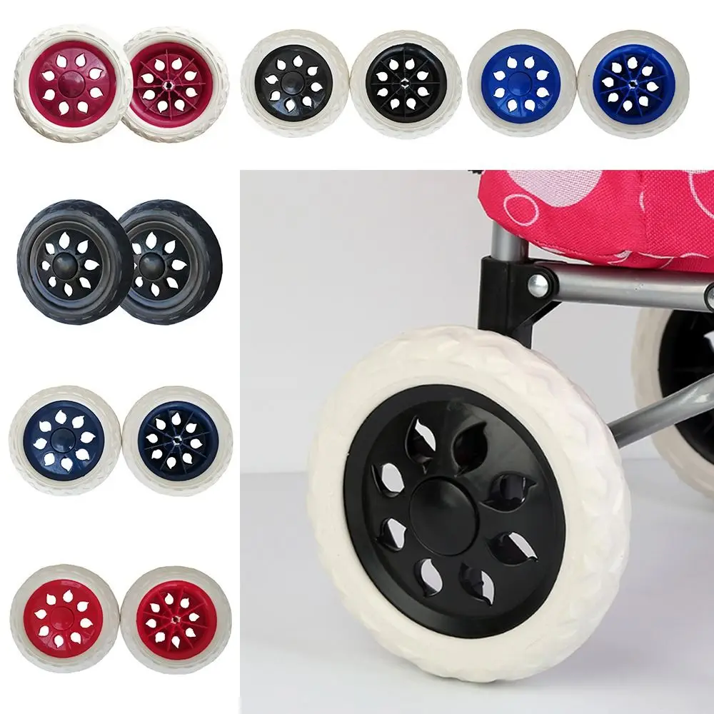 2Pcs EVA Shoppin Cart Wheels Portable 6.3Inch Replacement Wheelchair Caster Anti Slip Flexible Tire Wheel Luggage Accessories