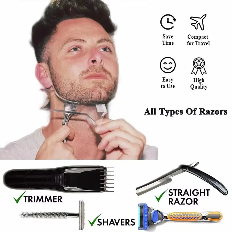 1-3Pc Men Beard Styling Template Stencil Beard Comb for Men Lightweight and Flexible Fits All-In-One Tool Beard Shaping ToolC618