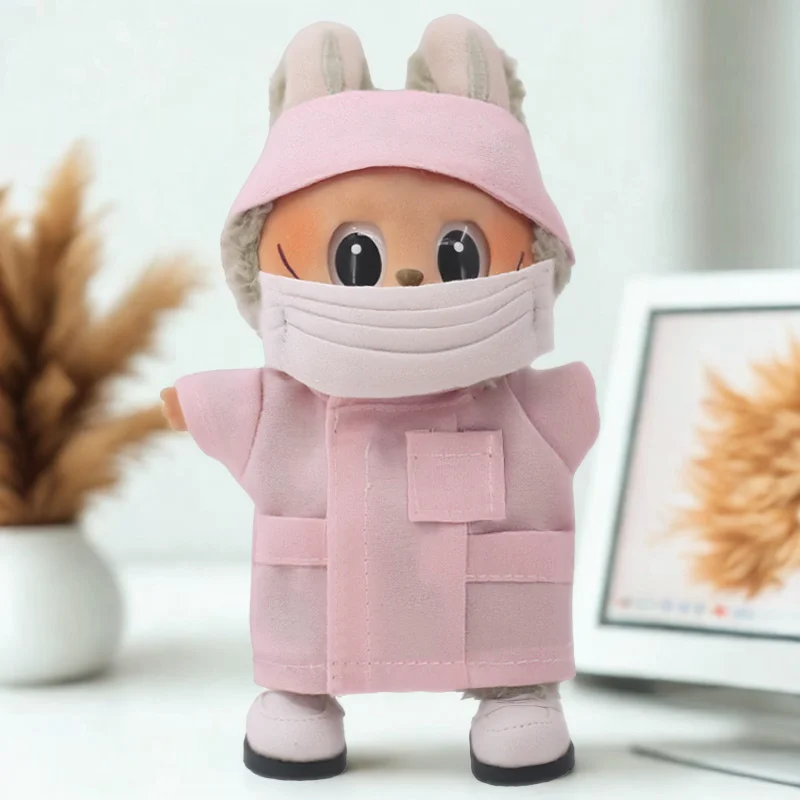 

For Labubu 15-17CM Doll Doctor's and Nurse's Uniforms Role Playing Set Plush Doll DIY Toys Accessories,Girl's Cosplay Toy Gifts