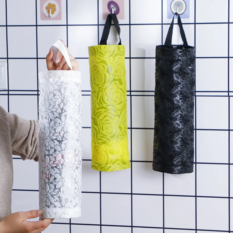 Hanging Garbage Bag Storage Bag Kitchen Dispenser Garbage Wall Mounted Grocery Holder Home organizers storage accessories