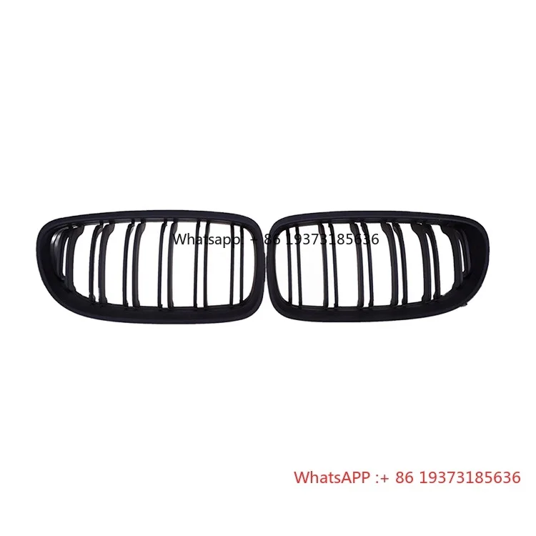 

1 Pair Matte Black Double Slat Line Front Grille Kidney Grill for BMW 3 Series E90 E91 2008 2009 2010 2011