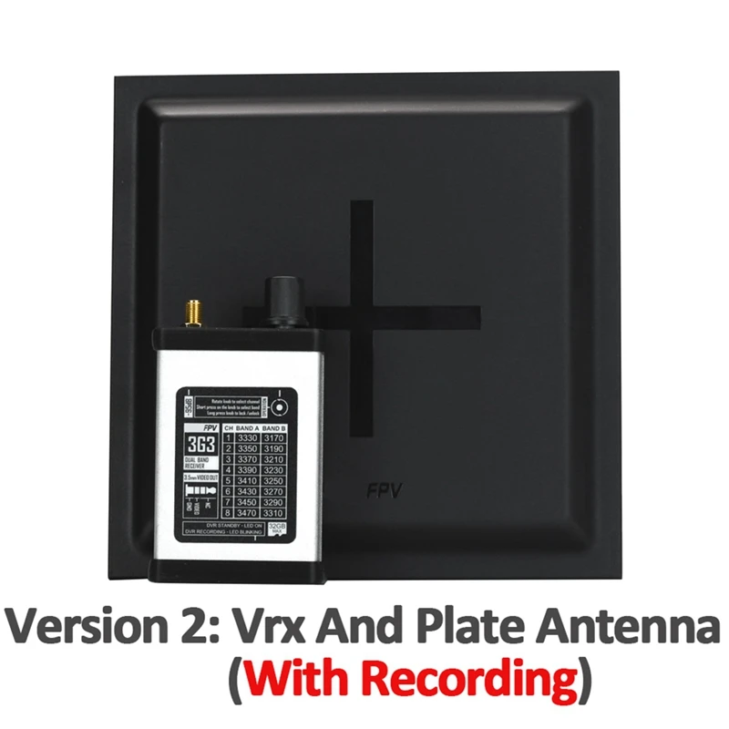 3.3G VRX+15.8Dbi Plate Antenna Kit Audio Video FPV Receiver For RC FPV Drone Multi-Rotor With DVR