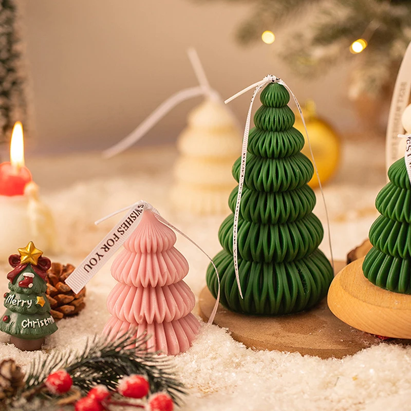 Christmas Tree Candle Mold Silicone 3D Pine Cones Large 2024 New Handmade Form For Candle Making