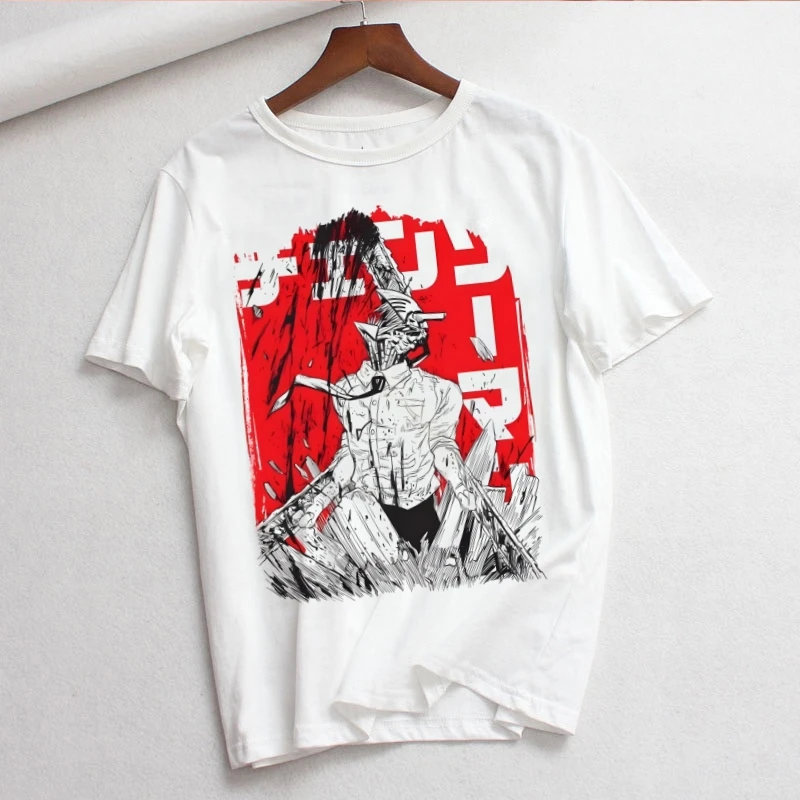 Denji Pochita Power Women T Shirt Girl Harajuku Korean Style Graphic Tops Kawaii Female T-shirt,Drop Ship