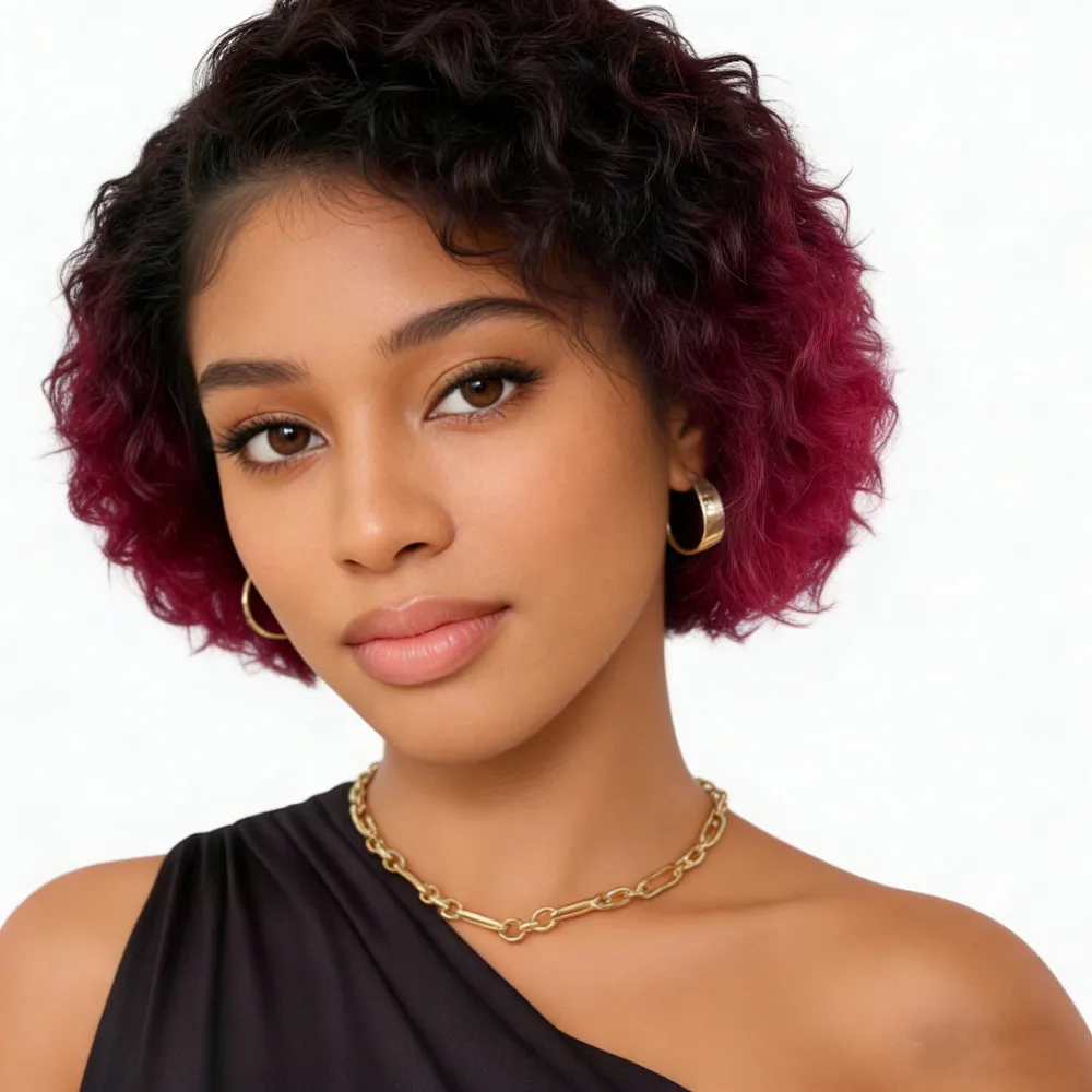 

8inch Pixie Cut Wigs Human Hair Short Curly Lace Front Human Hair Wigs For Women 13x4 Transparent Lace Wigs