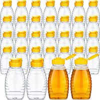 4.6oz  Clear Plastic Honey Jar Empty Honey Bottles with Caps  Honey Squeeze Bottle Honey Bottle  for Storing Dispensing