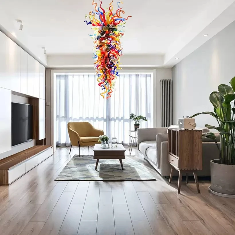 Dreamy light and colorful glass home lighting decoration LED chandelier