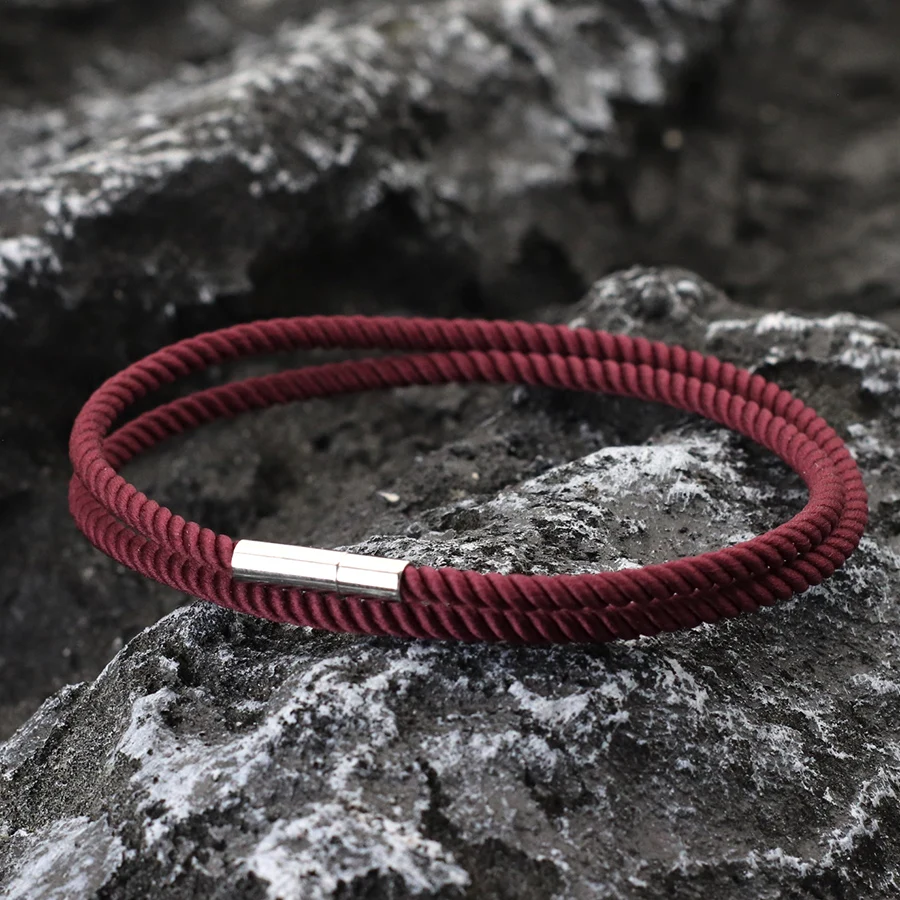Minimalist 3mm Grade A Rope Bracelet Men Handmade Double Layer 7 Colors Lucky Braided Thread Braclet Outdoor Leisure Jewelry