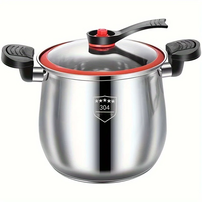 Pressure cooker made of 304 stainless steel food-grade, non-stick pot with lid, multi-functional large-capacity stew pot, suitab