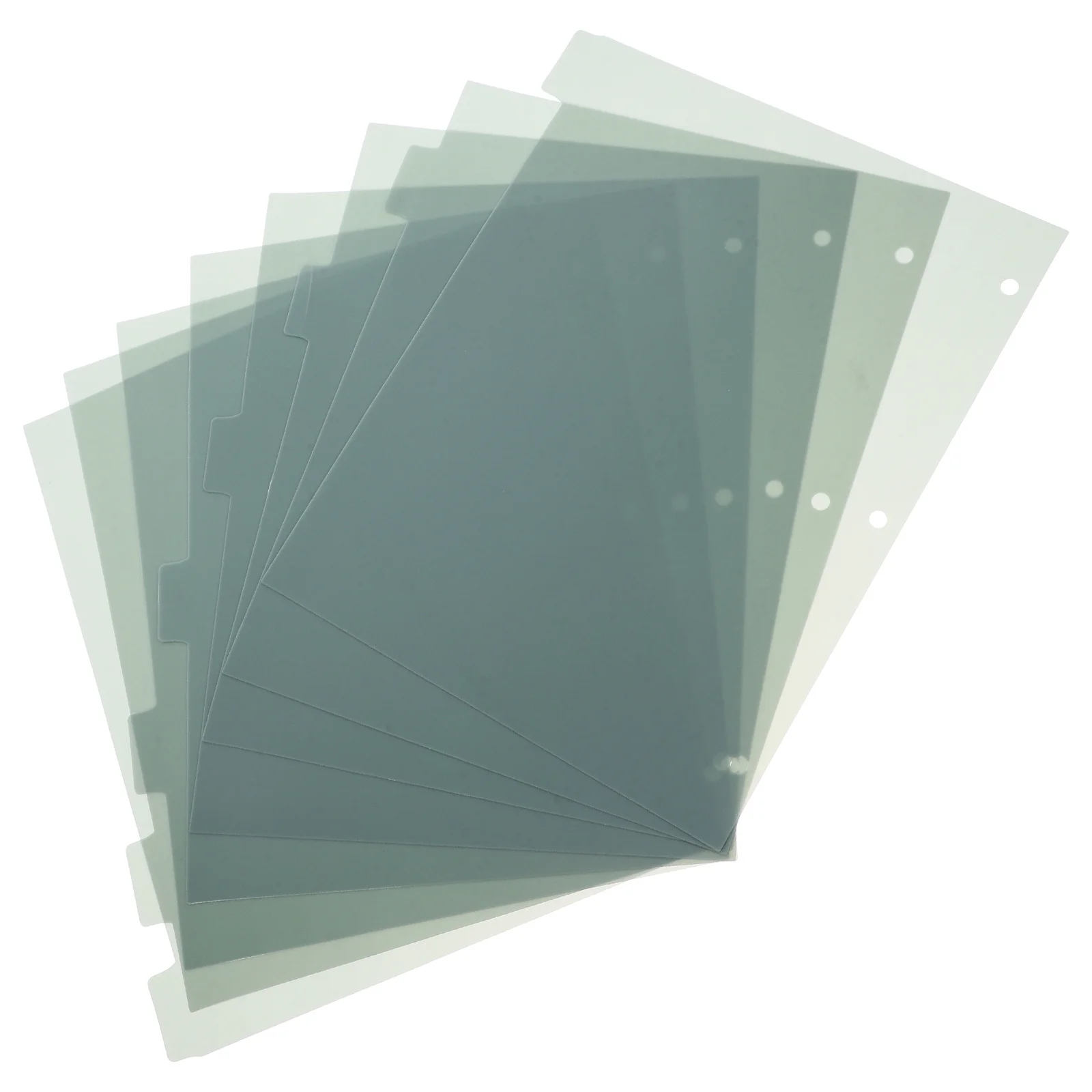 1Set A4 Raccoglitore a 3 fori Divisori indice Fogli di ricarica con linguette in plastica semitrasparente per documenti di archiviazione per l'organizzazione delle fogli sciolti