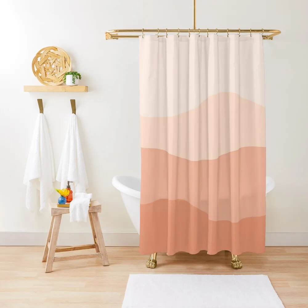 Peachy Ombre Dunes Shower Curtain Bathroom For Shower Luxury Bathroom Shower Waterproof Fabric Bathroom Cover Curtain