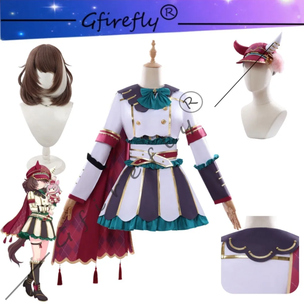 

Uma Musume Pretty Derby Rakurin Gunka Cosplay Costume Full Set with Hat Accessories Adult Women Halloween Comic Con Outfit