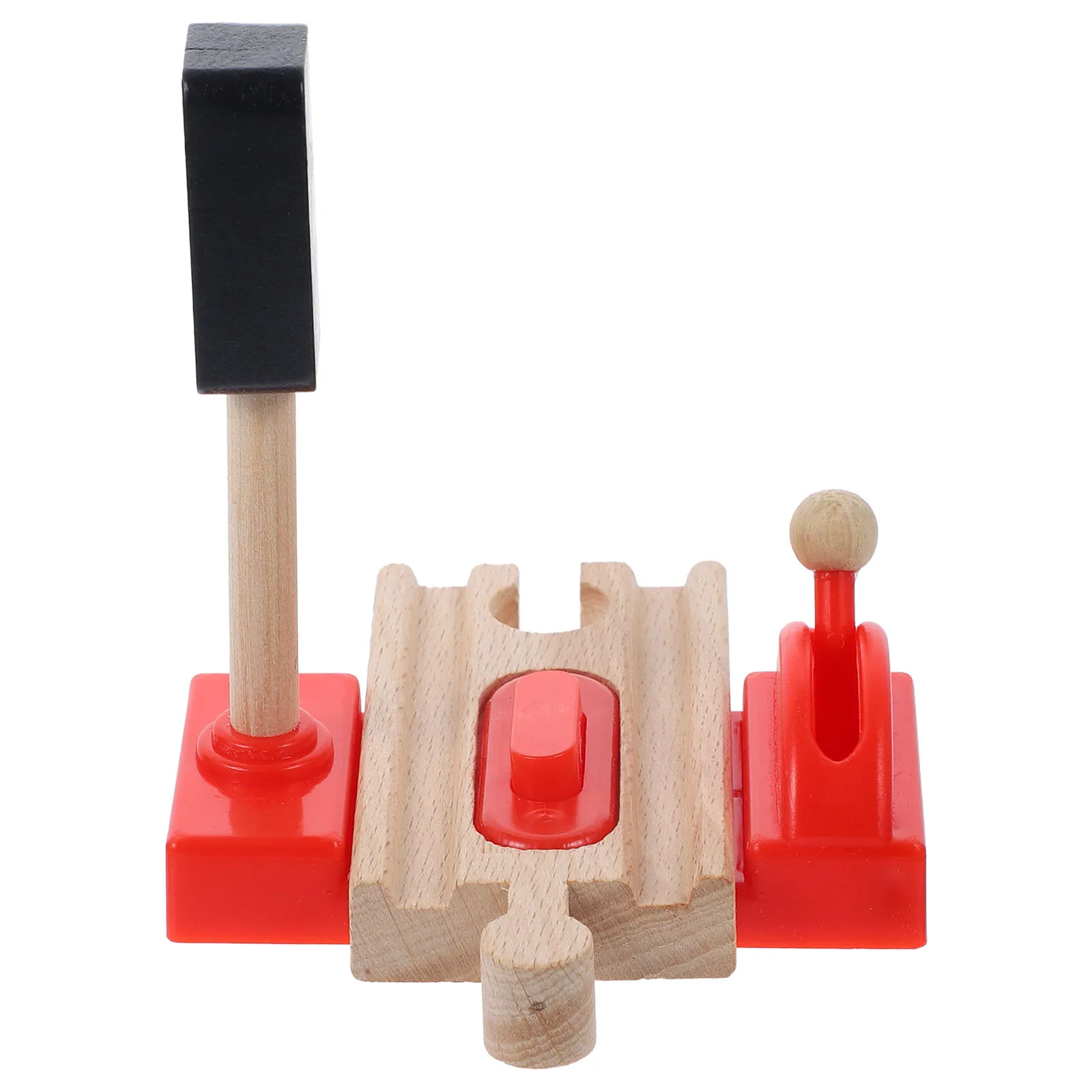 

Wooden Railway Roadblock Compact Weather Resistant Material for Kids Railway Scene Backyard Garden Playroom and Gift