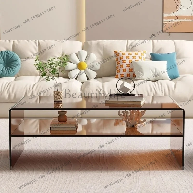 Acrylic coffee table simple living room personalized rectangular tea table coffee table simple modern mini office