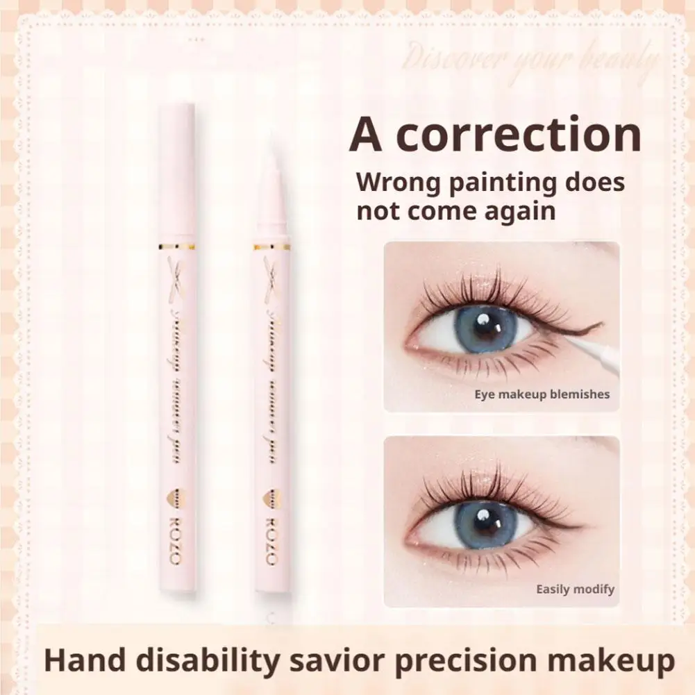 Lápiz eliminador de delineador de ojos portátil, reutilizable, resistente al agua, herramienta a prueba de sudor, lápiz para quitar cejas, cosmético, limpieza, borrado, multifunción N9D3