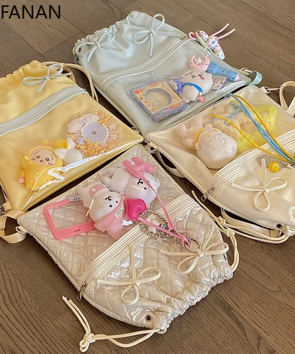 حقيبة ظهر حلوة برباط Kawaii Itabag لحقائب اليد الكبيرة والحقائب المدرسية للفتيات حقيبة كتف على شكل فيونكة JK حقيبة كروسبودي