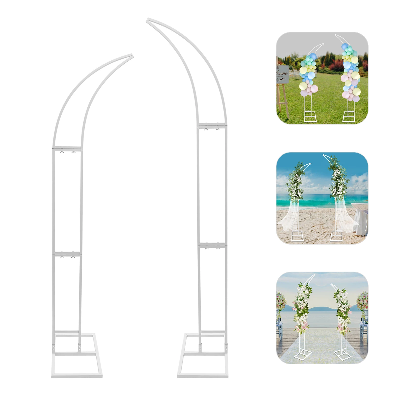 2Pcs Curved Balloons Wedding Stands - Wedding Arched Bracket, Arch Backdrop Stand for Ceremony Party