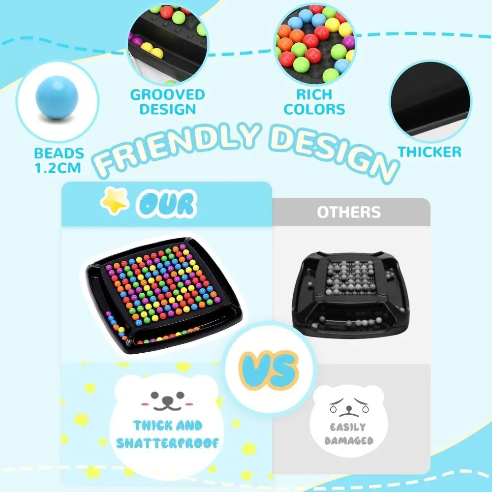 

Plastic Intellectual Chessboard Parent-Unisex Intelligent Brain Game Interaction Puzzle Rainbow Ball Matching Board Game