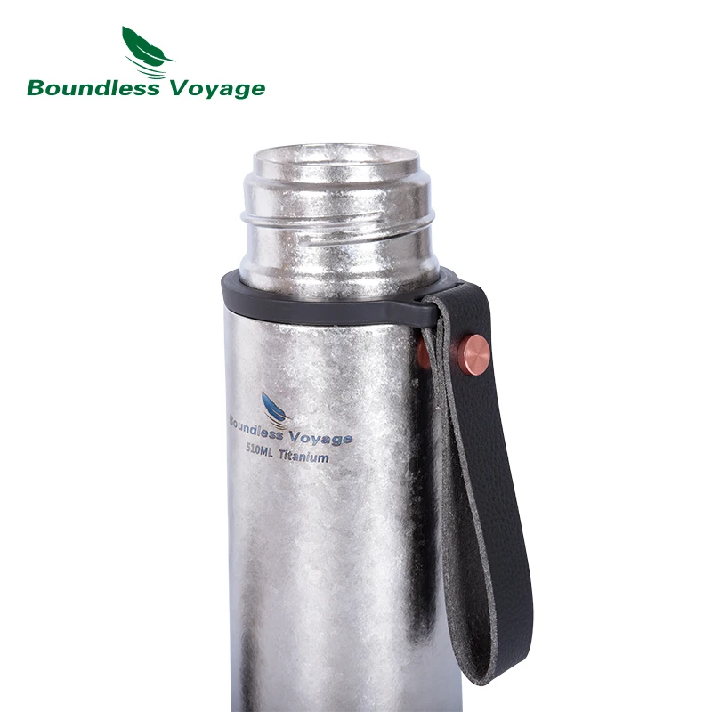 Boundless Voyage Titanium Vacuum Thermos Outdoor Portable Water Tea Coffee Beverage Hot Cold fixing Bottle