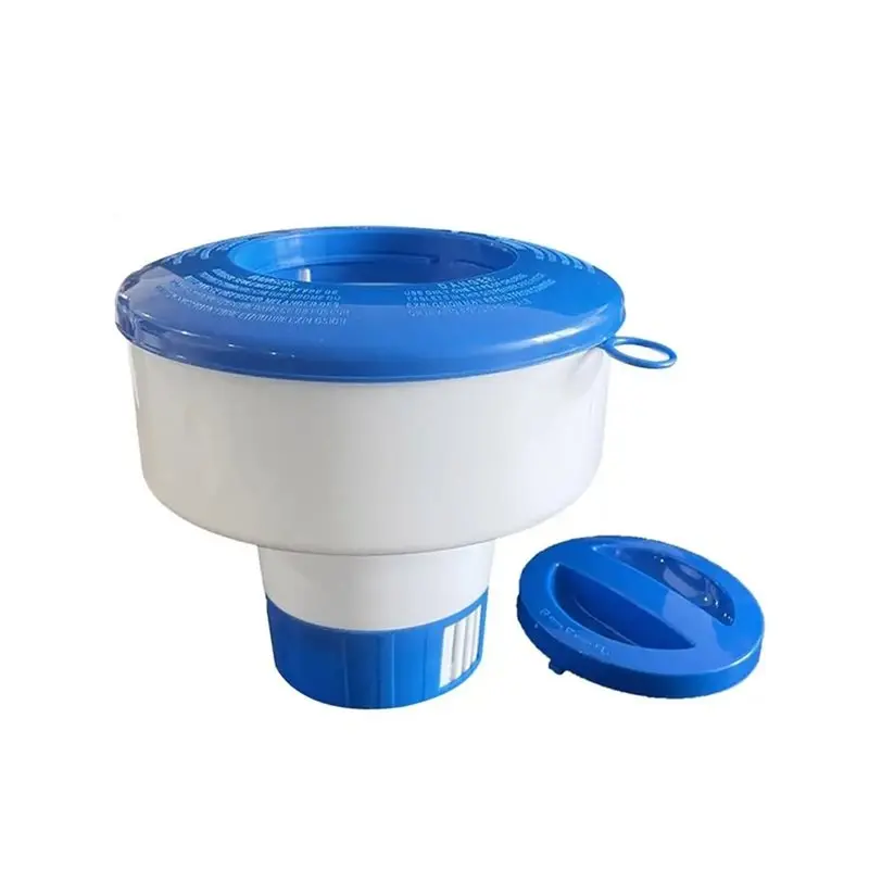 A89E-5X Pool Pill Dispenser 7 Inch Pool Tablet Floater Folding Holder With Pull Ring For Spa Hot Tub In-Ground Pools Personal