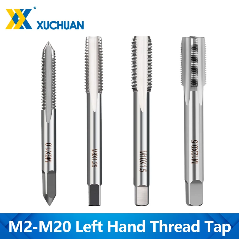 1pc Left Hand Thread Tap Metric HSS Straight Flute Screw Thread Tap Threading Tools M2 M3 M4 M5 M6 M8 M10 M12 M14 M16 M18 M20