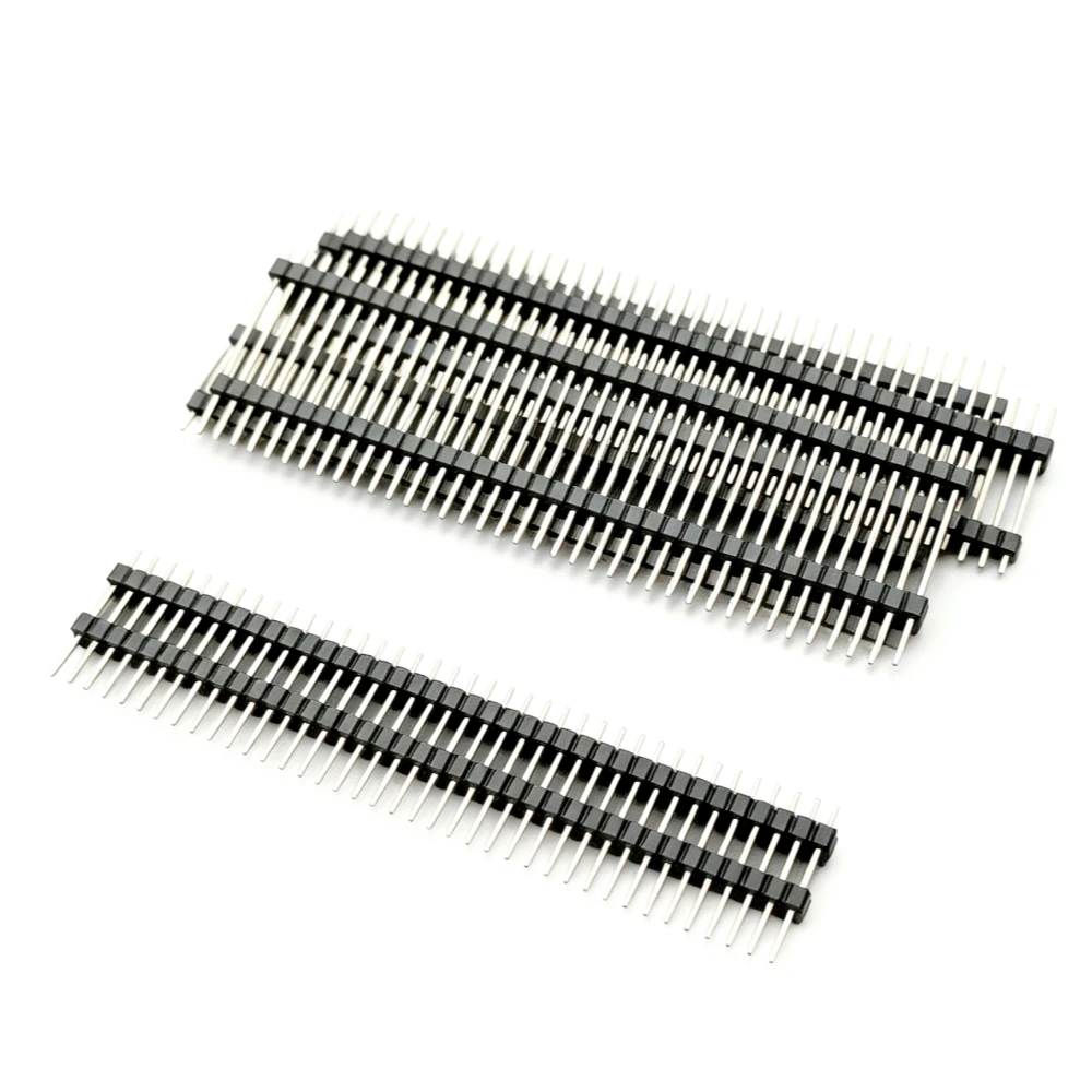 10Pcs 2.54mm Male Pin Header 1x40P Straight Single Row Double Plastic PCB Board Connector Spacer 17/19/21/23/25/30mm