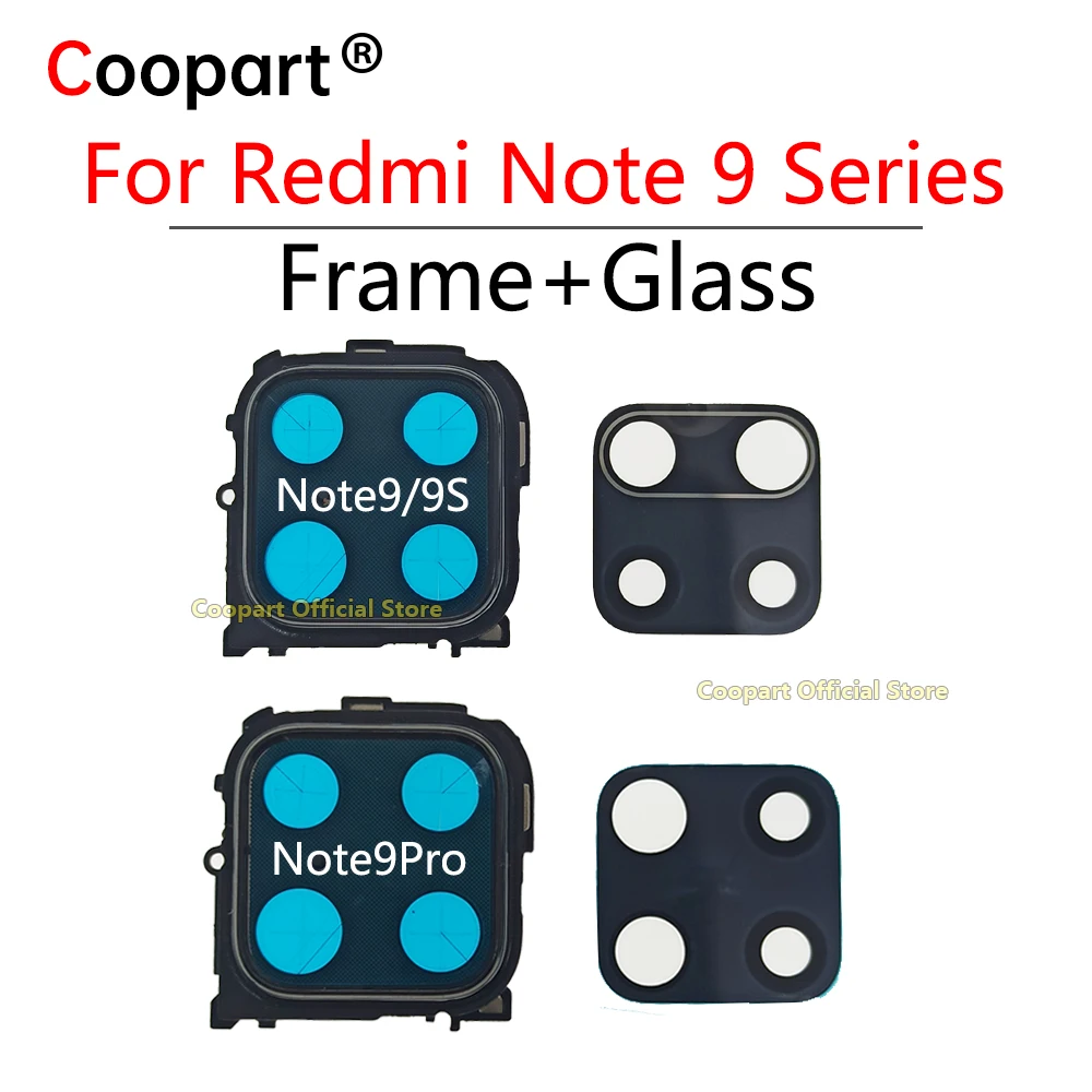 New Back Rear Camera lens glass for Xiaomi Redmi note 9 9S /note 9 pro max Frame Holder with sticker