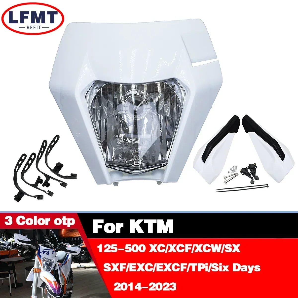 Motorcycle Headlamp shade and hand guard Kit For KTM 125 150 250 300 350 450 500 XC XCF XCW SX SXF EXC EXCF TPi 6 Days 2014-2023