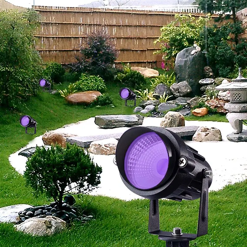 

2pcs UV Lawn Floor Lamp Christmas Decoration Garden Spot Lights Outdoor Halloween Atmosphere Waterproof Yard Stage Spotlight 12W