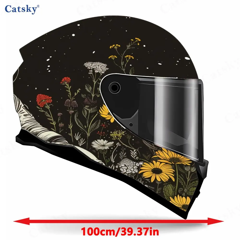 Flower - Ripple Astronaut Pattern Helmet stickers , PVC Material Multifunctional Helmet Stickers, Scratch-Resistant & Fade-Proof