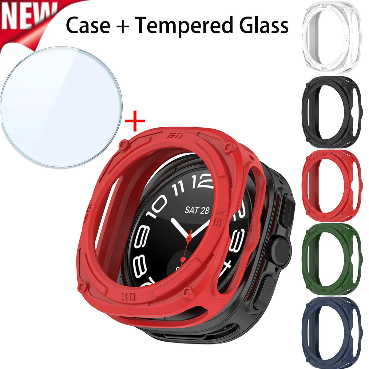 TPU Protective Case + Tempered Glass for Samsung Galaxy Watch Ultra 2025 47mm Full Cover Shell Sreen Protector for GALAXY ULTRA