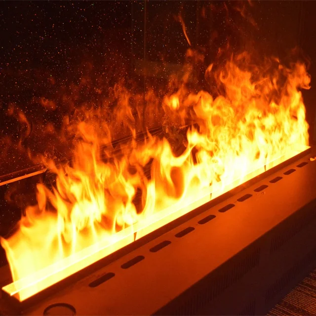 Modern Indoor Steel Freestanding Electric Fireplace with Remote Control 3D Water Vapor Steam Design No Heat for Decoration
