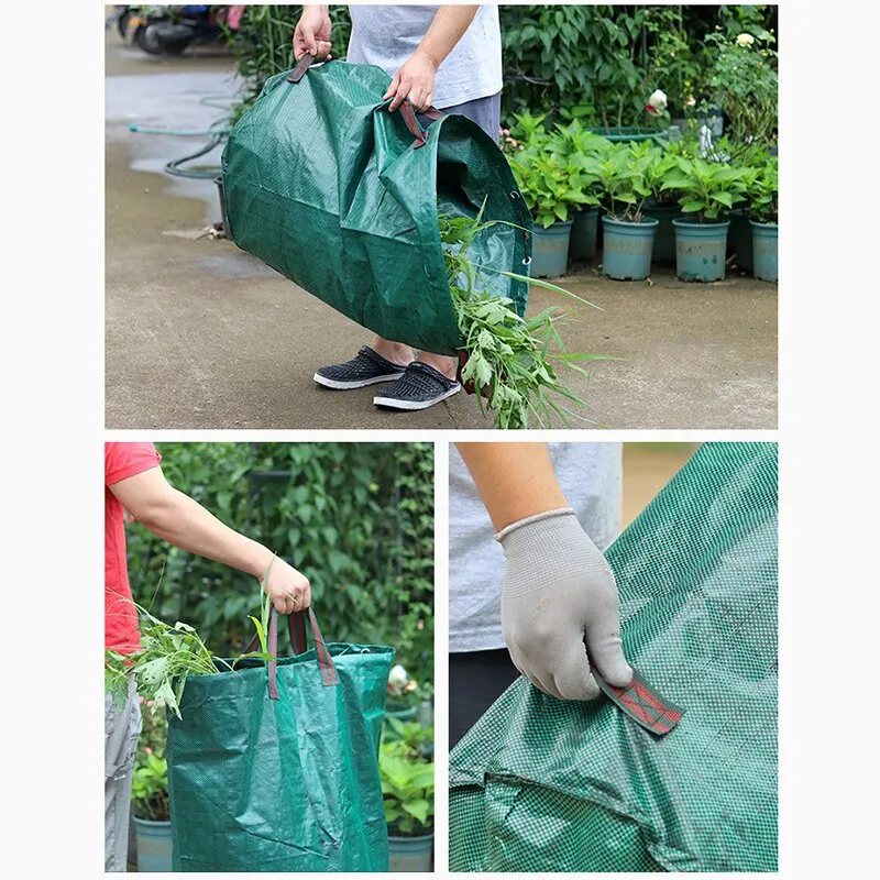 Garden Waste Bag Large Capacity Reusable Leaf Sack Light Trash Can Storage Bag Garden Garbage Waste Collection Container