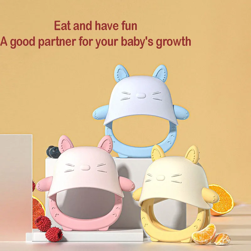 Soft Silicone Teething Mitten For Baby Anti Finger Sucking Chew Toy Oral Motor Development Safe Boilable Teether Gift For