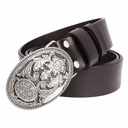 Ceinture en cuir de vachette véritable pour femme, motif arabe, mode, environnement rétro, palais, vigne, conception florale, ceinture en jean, cadeau pour femme