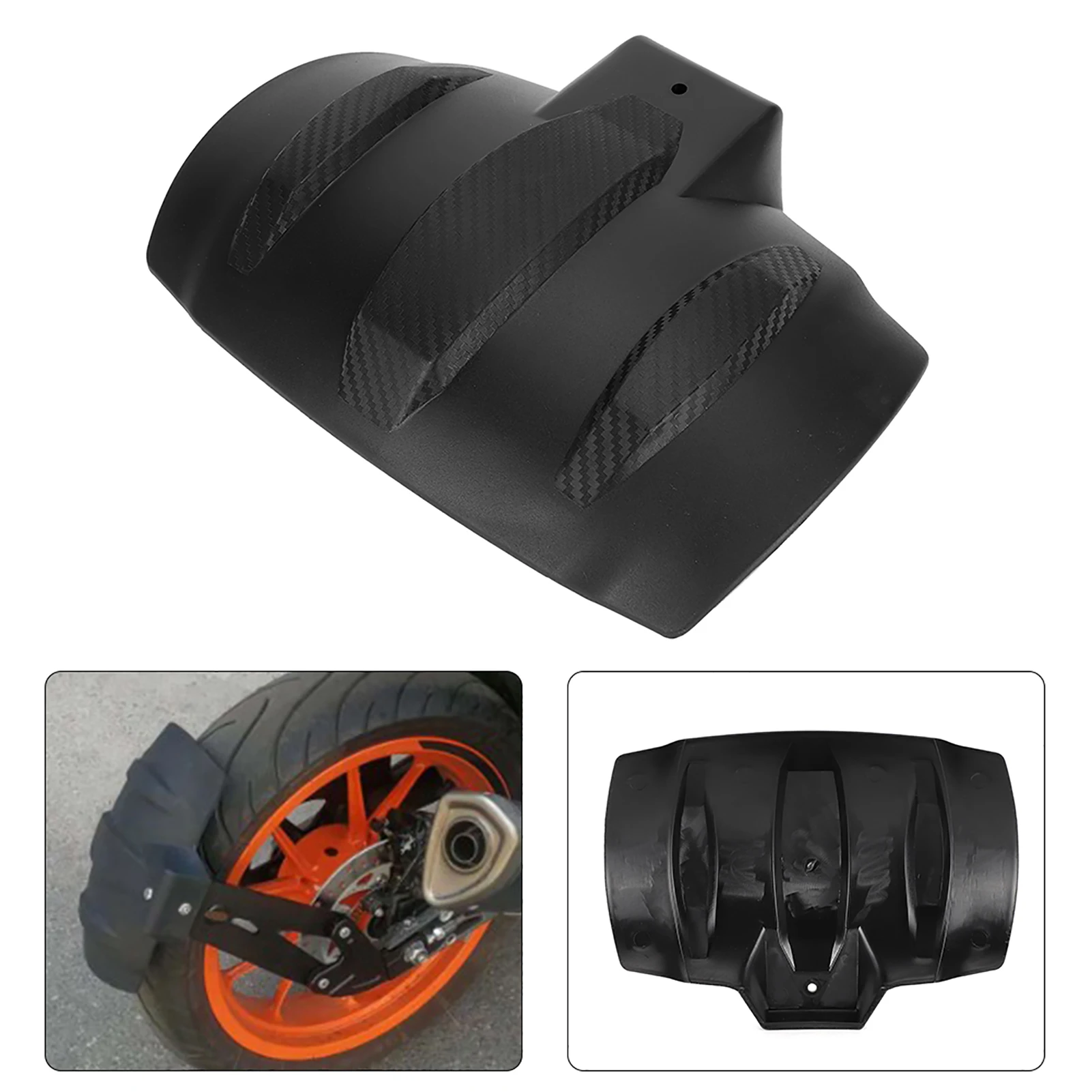 Motorcycle Rear Wheel Mudguard with Carbon Fiber Texture - Fits for 390 2017-2018, Durable Motorcycle Exterior Accessory, Effect
