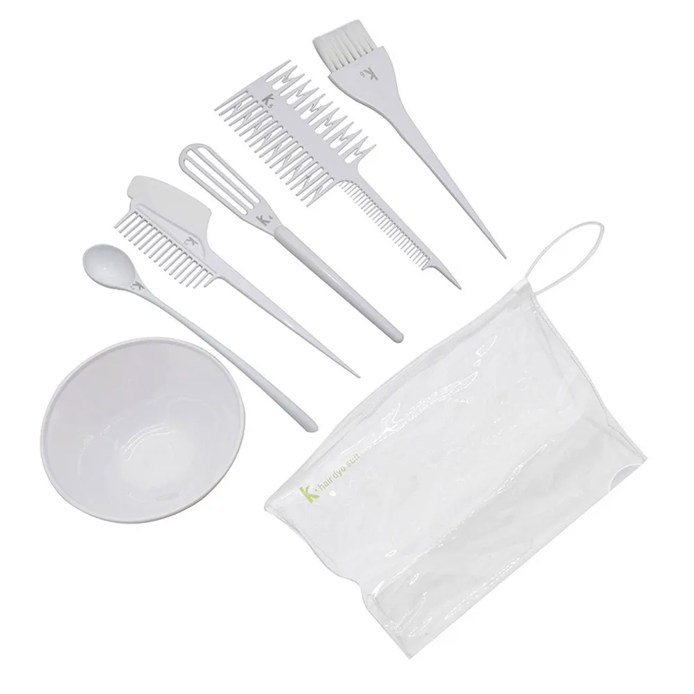 

Набор для окрашивания волос из 6 предметов: профессиональные инструменты для салонов красоты (миска для смешивания, зажимы, кисти) для мелирования, окрашивания и домашнего использования