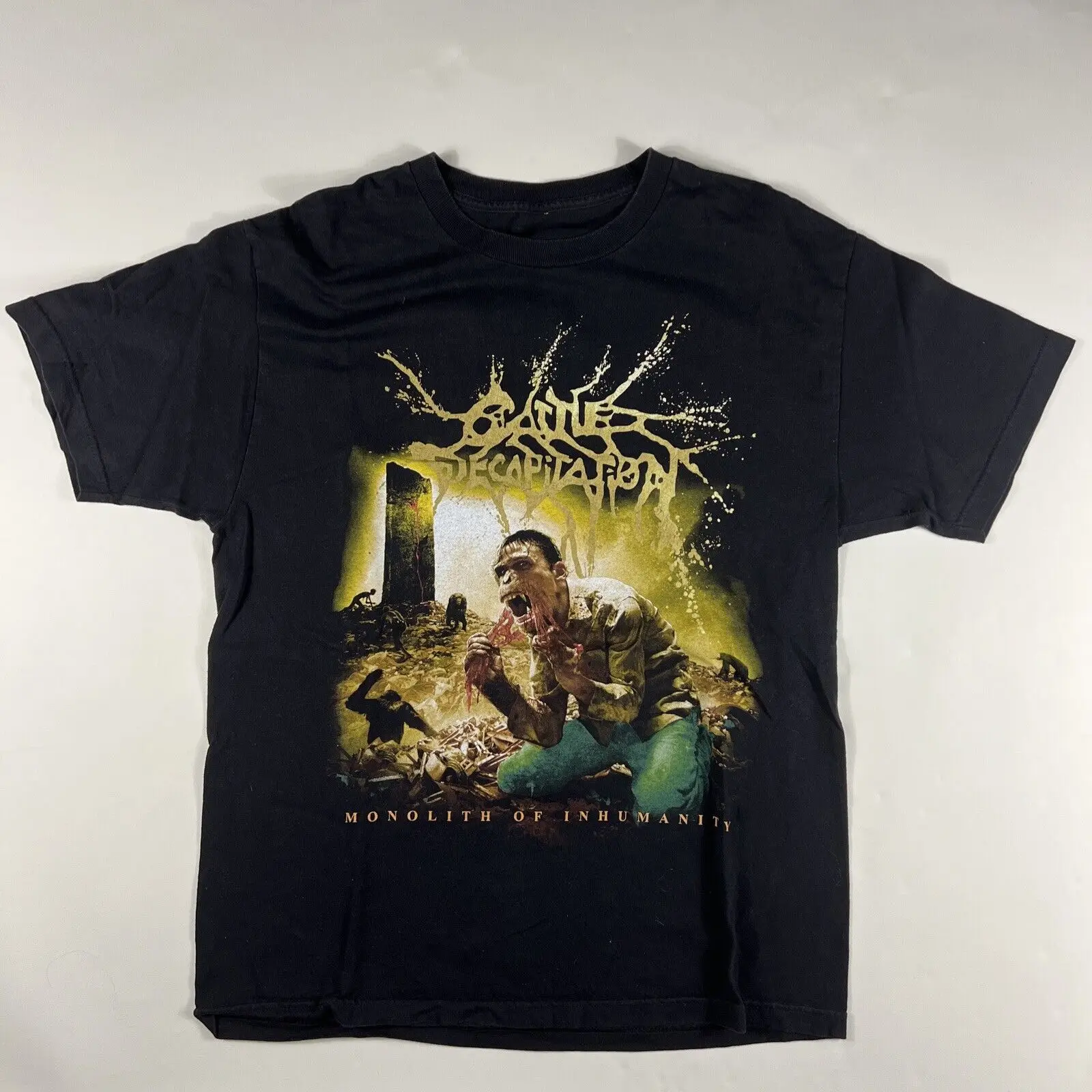 Cattle Decapitation Band T Shirt L Monolith Of Inhumanity