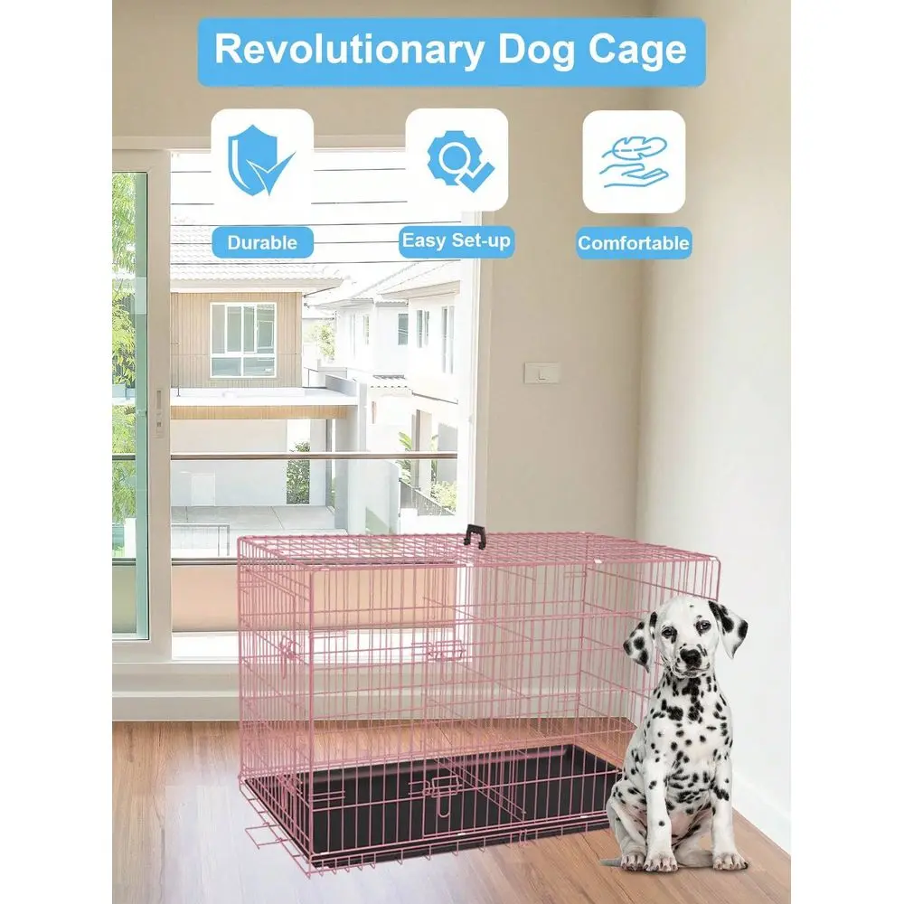 

Inch Dog Crate For Small Dog, Metal Wire Pet Dog Cage For Small Animals Rabbit Indoor Outdoor Foldable Metal Dog Kennel With Di