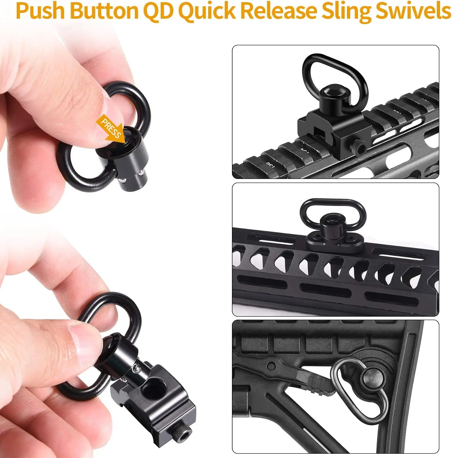 4 PCS Liberação de Descarga Rápida QD Sling Swivel Scope Mount Adaptadores Acessórios de Caça