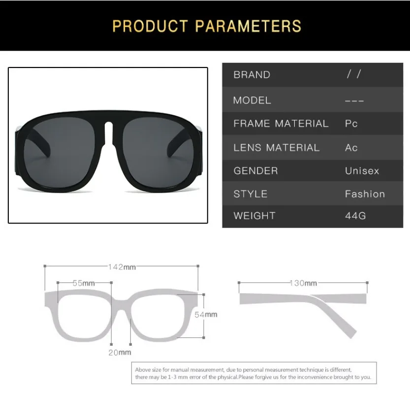 Vintage Luxury Brand Designer Sunglasses Oversized Pilot Sun Glasses Women For Men Shades Big Frame Popular Eyewear UV400 view 6