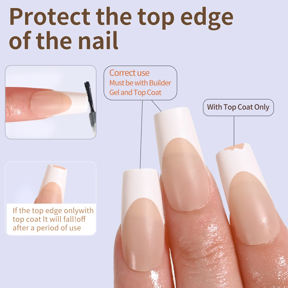 120 pièces faux ongles français nus cercueil moyen presse sur les ongles bord blanc conception mat Ballet portable faux bout des doigts usage quotidien 1