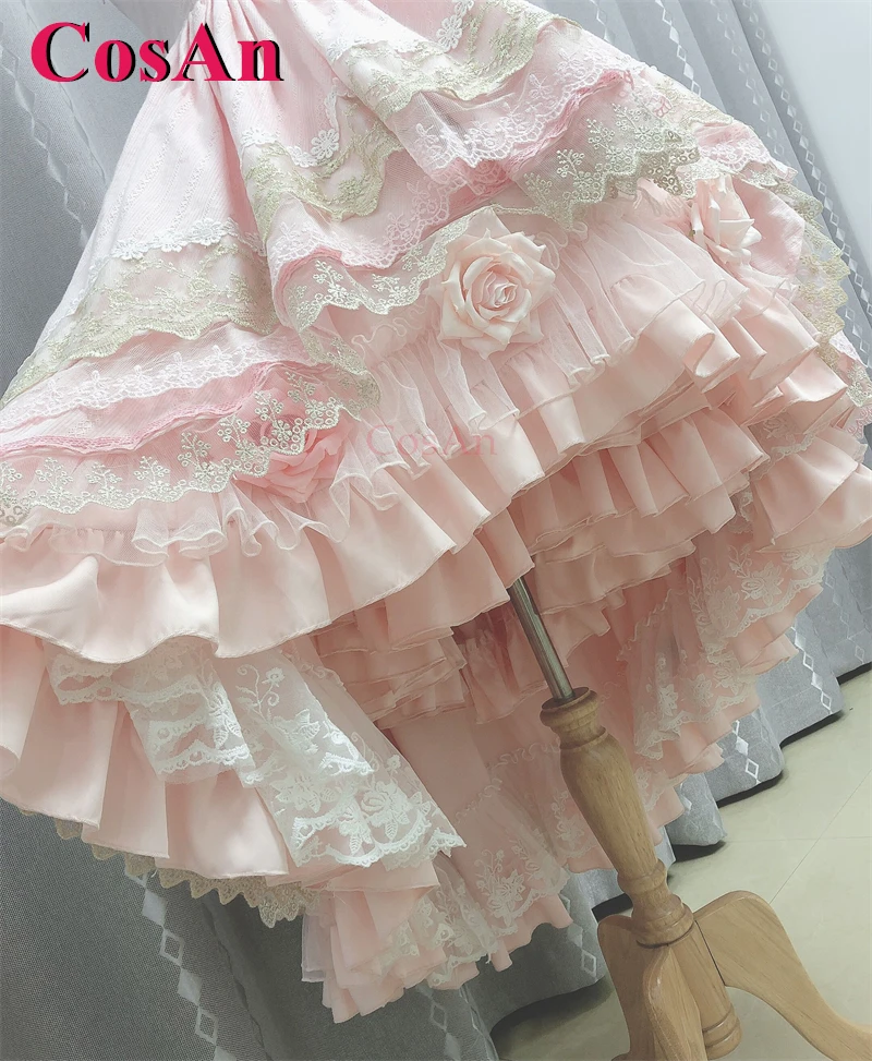 أزياء CosAn Anime Who Made Me A Princess Siya التأثيرية، فستان رسمي رائع وردي جميل للبالغين، ملابس لعب الأدوار #5