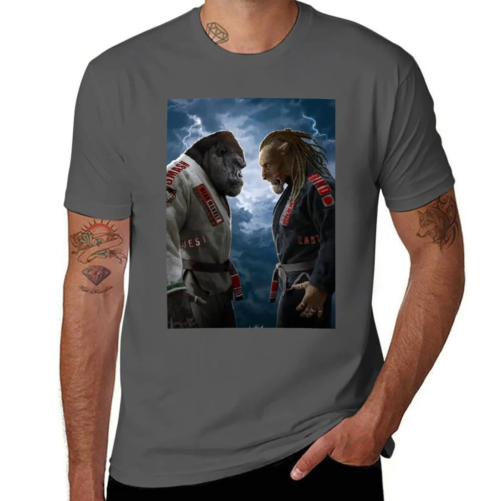 تي شيرت الشرق مقابل الغرب تي شيرت للرجال تي شيرت جرافيك تي شيرت رجالي قطن تي شيرت #1