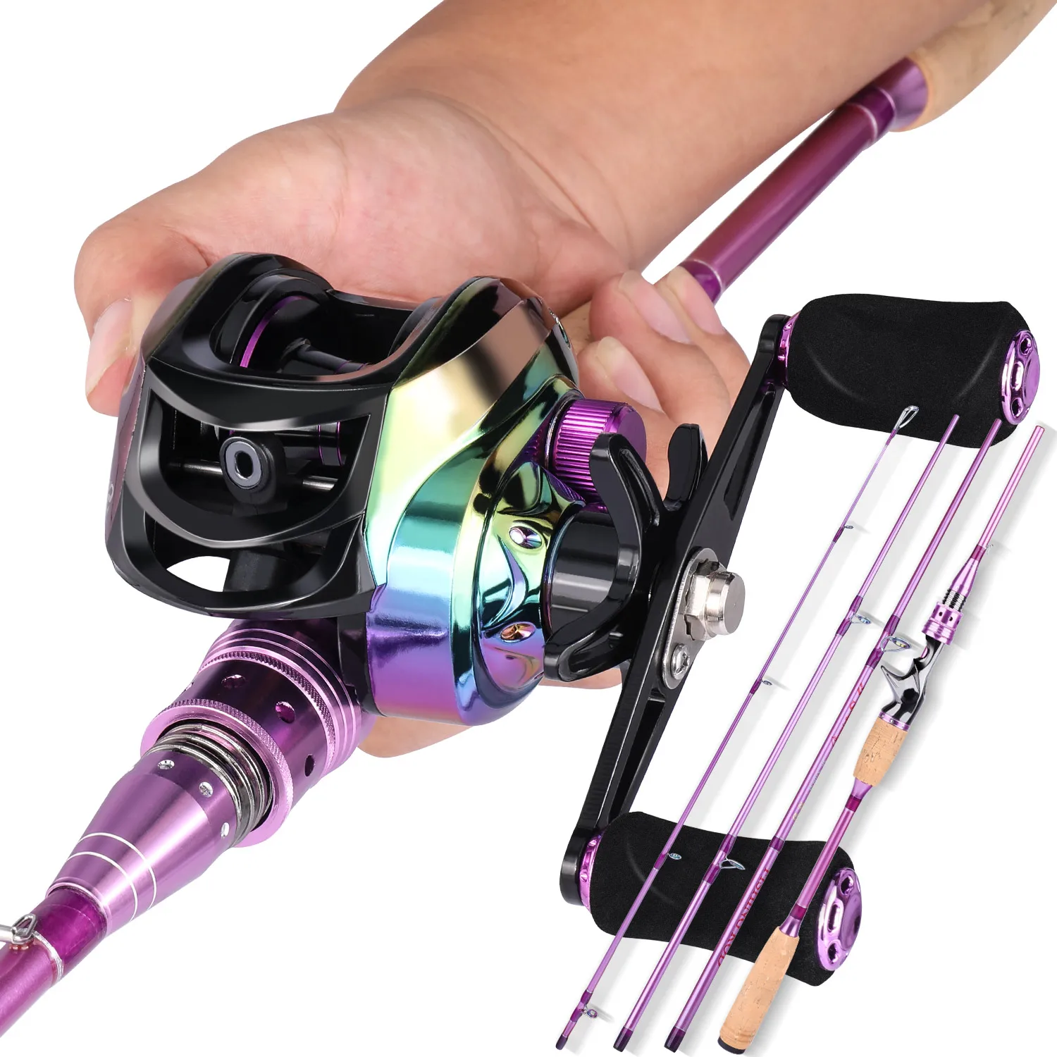 Purple Baitcaster Rods And Reels Profishiency Next Gen Krazy Baitcast Combo  5'6"