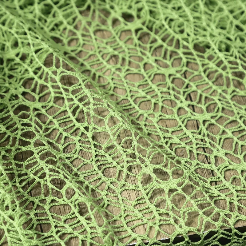

Avocado Green Irregular Hollow Mesh Fabric Perspective Creative Dress Top DIY Clothing Decoration Soft Skin Friendly Fabric